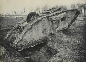 Photograph of British tank, 1918
